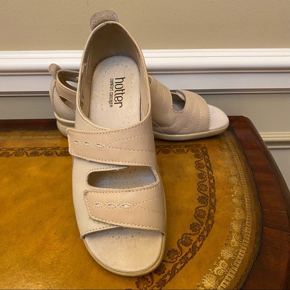 Hotter Comfort Florence Open-Toe Leather Adjustable Walking Sandals - Picture 7 of 13